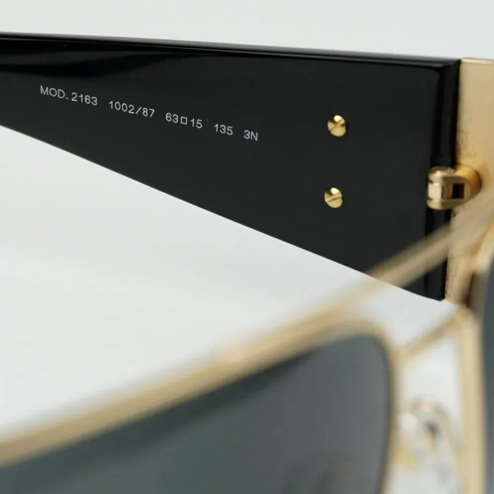 NEW Versace VE2163 100287 Gold Black Grey  Rectangle Men Sunglasses VE 2163